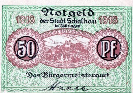 Аверс банкноты 50 fenigów (Niemcy) 1918