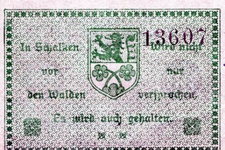 Реверс банкноты 50 fenigów (Niemcy) 1918