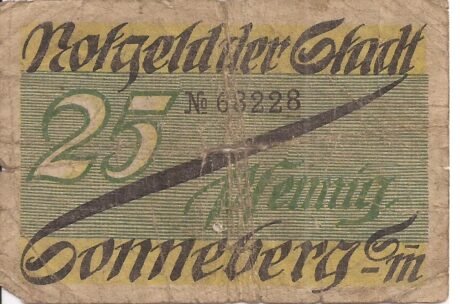 Аверс банкноты 25 fenigów (Niemcy) 1920