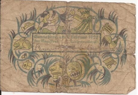 Реверс банкноты 25 fenigów (Niemcy) 1920