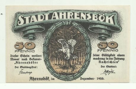 Аверс банкноты 50 пфеннигов (Германия) 1920 года