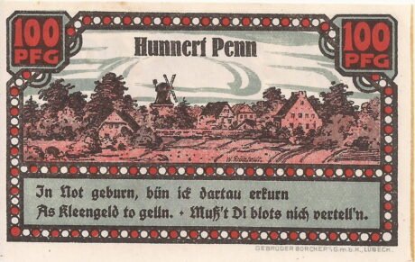 Реверс банкноты 100 fenigów (Niemcy) 1921