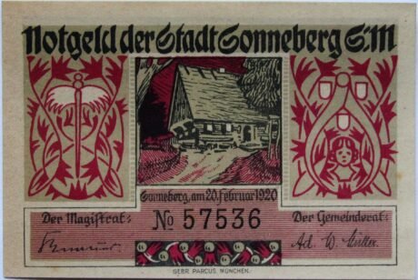 Аверс банкноты 50 fenigów (Niemcy) 1920