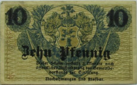 Реверс банкноты 10 пфеннигов (Германия) 1917 года