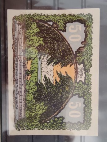 Реверс банкноты 50 fenigów Kriegerverein (Niemcy) 1921