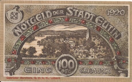 Реверс банкноты 100 fenigów (Niemcy) 1920