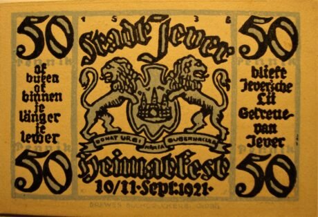 Аверс банкноты 50 fenigów Heimatfest (Niemcy) 1921