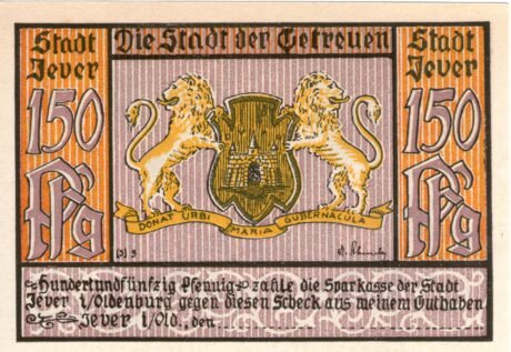 Аверс банкноты 1,50 marki (Niemcy)