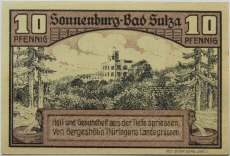 Реверс банкноты 10 fenigów (Niemcy) 1920