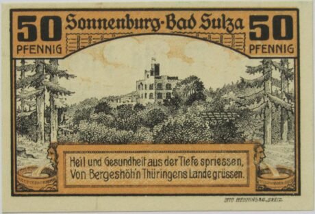 Реверс банкноты 50 fenigów (Niemcy) 1920