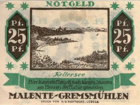 Реверс банкноты 25 fenigów (Niemcy) 1920