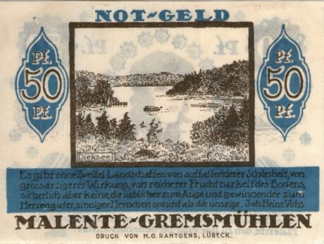 Реверс банкноты 50 fenigów (Niemcy) 1920