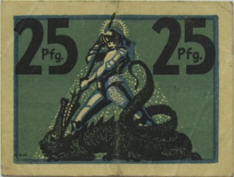 Реверс банкноты 25 fenigów (Niemcy) 1919