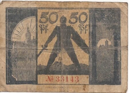 Реверс банкноты 50 fenigów (Niemcy) 1918