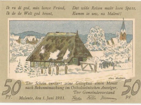 Аверс банкноты 50 fenigów (Niemcy) 1921