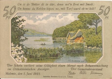 Аверс банкноты 50 fenigów (Niemcy) 1921