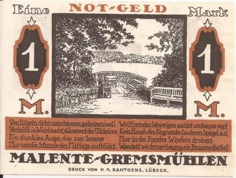 Реверс банкноты 1 marka (Niemcy) 1920