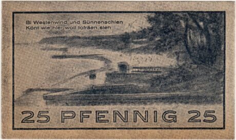 Реверс банкноты 25 fenigów (Niemcy) 1921