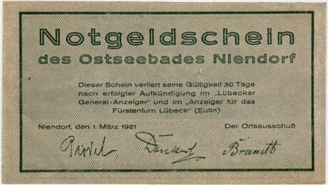 Аверс банкноты 75 пфеннигов (Германия) 1921 года