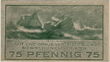Реверс банкноты 75 пфеннигов (Германия) 1921 года