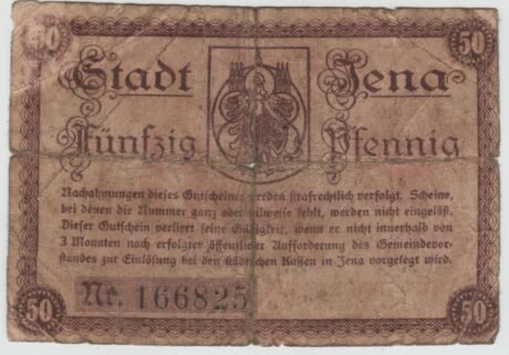 Реверс банкноты 50 fenigów (Niemcy) 1917