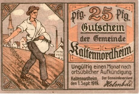 Аверс банкноты 25 fenigów (Niemcy) 1919