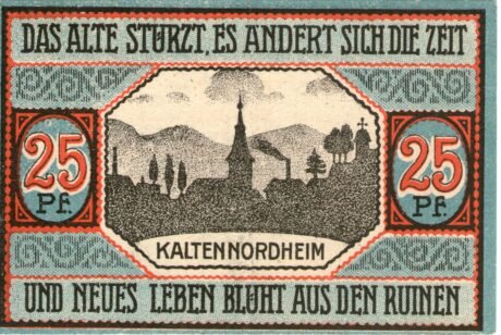 Реверс банкноты 25 fenigów (Niemcy) 1919