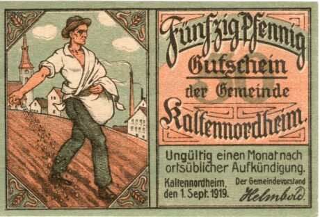 Аверс банкноты 50 fenigów (Niemcy) 1919