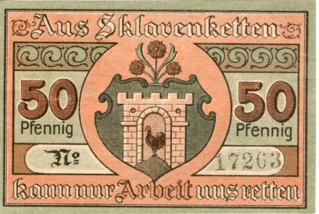 Реверс банкноты 50 fenigów (Niemcy) 1919