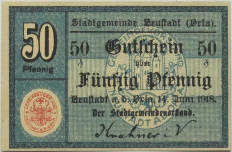 Аверс банкноты 50 fenigów (Niemcy) 1918