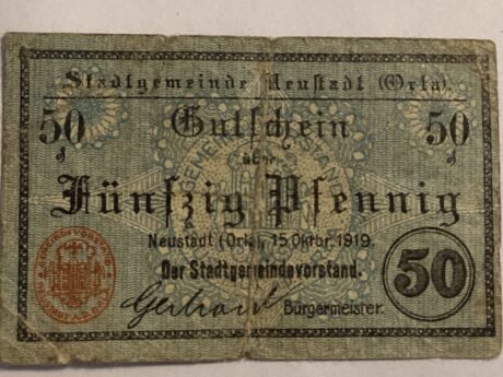 Аверс банкноты 50 fenigów (Niemcy) 1919