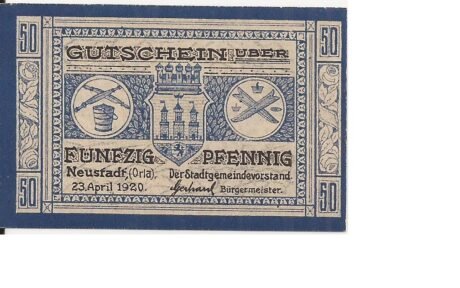 Аверс банкноты 50 fenigów (Niemcy) 1920