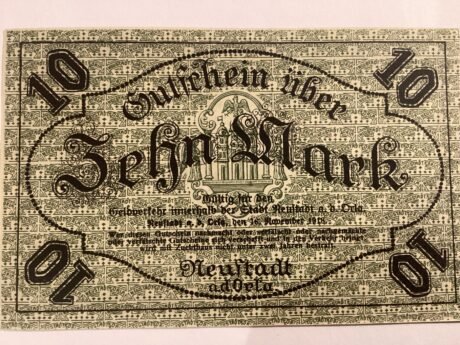 Реверс банкноты 10 marek (Niemcy) 1918