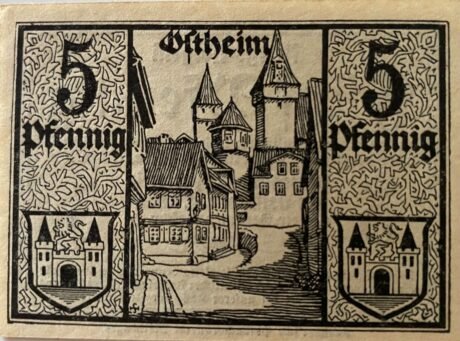 Реверс банкноты 5 fenigów Vorschuß- und Sparverein (Niemcy) 1918