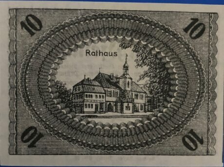 Реверс банкноты 10 fenigów Vorschuß- und Sparverein (Niemcy) 1918