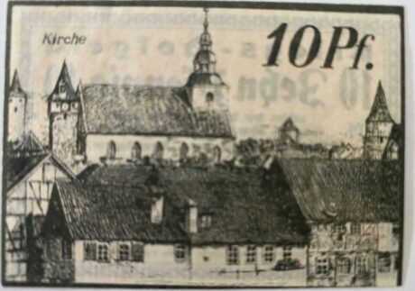 Реверс банкноты 10 fenigów Vorschuß- und Sparverein (Niemcy) 1918