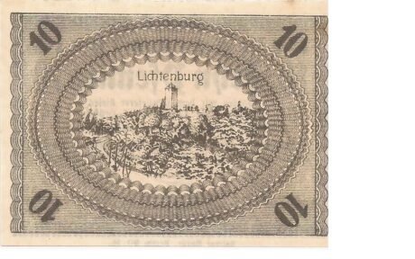 Реверс банкноты 10 fenigów Vorschuß- und Sparverein (Niemcy) 1918