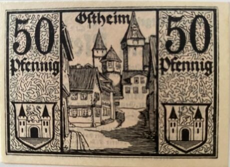 Реверс банкноты 50 fenigów Vorschuß- und Sparverein (Niemcy) 1918