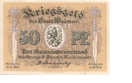 Аверс банкноты 50 fenigów (Niemcy) 1917
