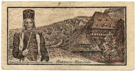 Реверс банкноты 100 marek Amtshauptmannschaften Annaberg und Marienberg (Niemcy) 1922