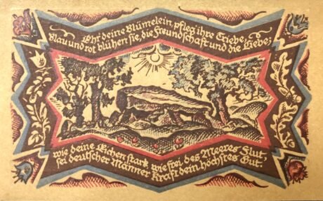 Реверс банкноты 50 fenigów Handelskammer (Niemcy) 1921