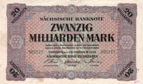 Аверс банкноты 200000000000 marek Banku Saksońskiego (Niemcy) z 1923 roku
