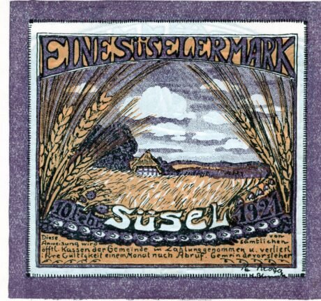 Реверс банкноты 1 marka (Niemcy) 1921