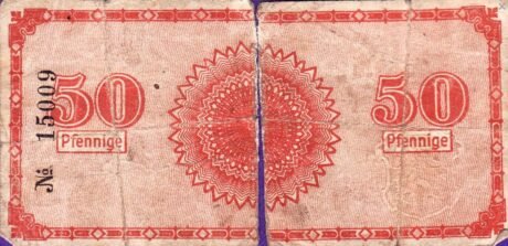 Реверс банкноты 50 fenigów (Niemcy) 1918