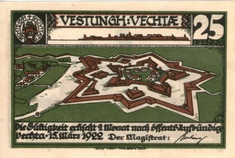 Аверс банкноты 25 fenigów (Niemcy) 1922