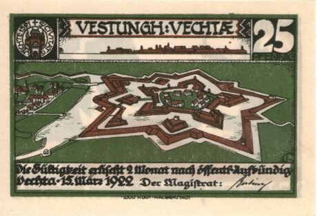 Аверс банкноты 25 fenigów (Niemcy) 1922