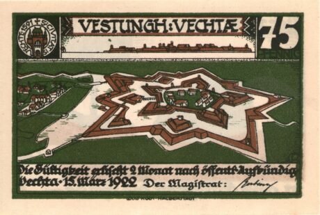 Аверс банкноты 75 пфеннигов (Германия) 1922 года