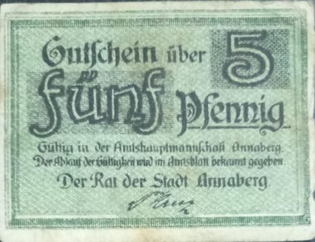 Аверс банкноты 5 пфеннигов (Германия)