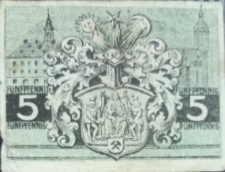 Реверс банкноты 5 пфеннигов (Германия)