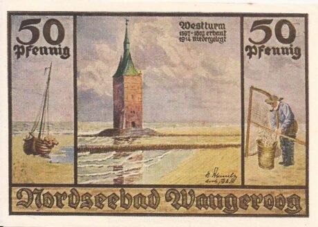 Реверс банкноты 50 fenigów (Niemcy)